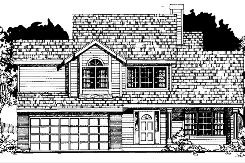 House Blueprint - Country Exterior - Front Elevation Plan #300-107