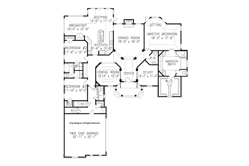 Dream House Plan - Floor Plan - Main Floor for Traditional House Plan #54-356 - 4 bed, 4 bath