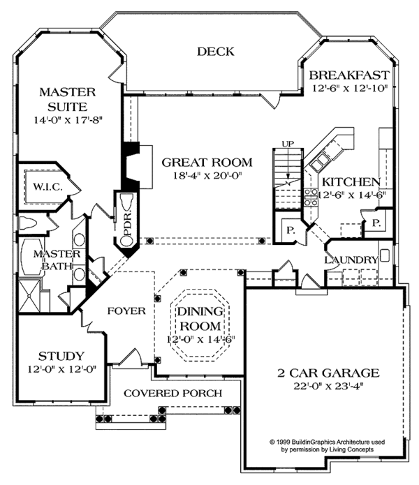 Dream House Plan - Traditional Floor Plan - Main Floor Plan #453-304