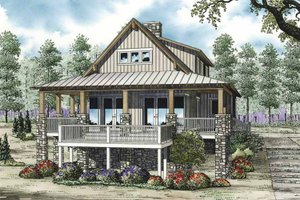 Cabin Exterior - Front Elevation Plan #17-3303