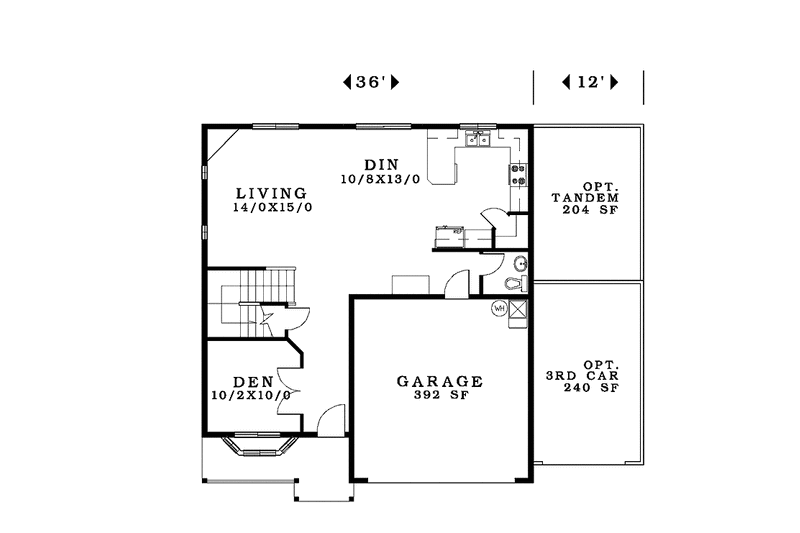 Home Plan - Floor Plan - Main Floor for Craftsman House Plan #943-34 - 4 bed, 2.5 bath