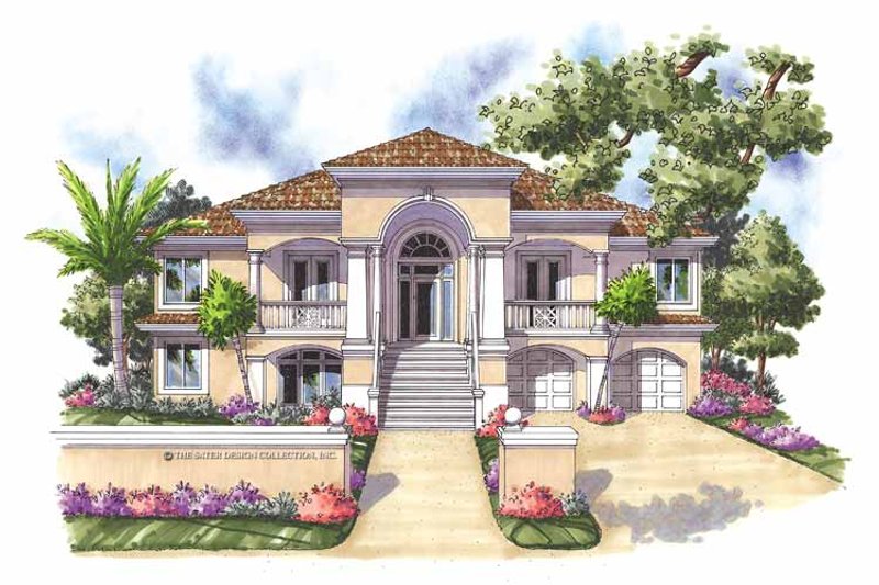 Home Plan - Exterior - Front Elevation 3 for Mediterranean House Plan #930-161 - 3 bed, 3 bath