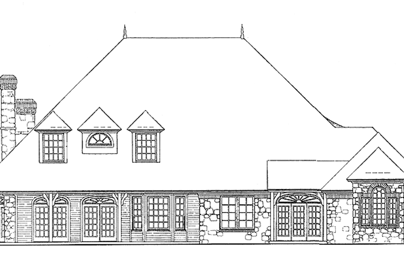 Dream House Plan - Exterior - Rear Elevation for European House Plan #310-1052 - 4 bed, 3.5 bath