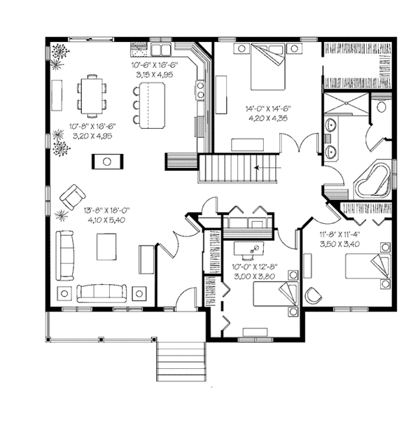 House Plan Design - Country Floor Plan - Main Floor Plan #23-2400