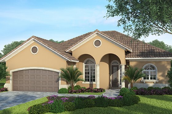 Exterior - Front Elevation 4 for Mediterranean House Plan #938-33 - 3 bed, 2.5 bath