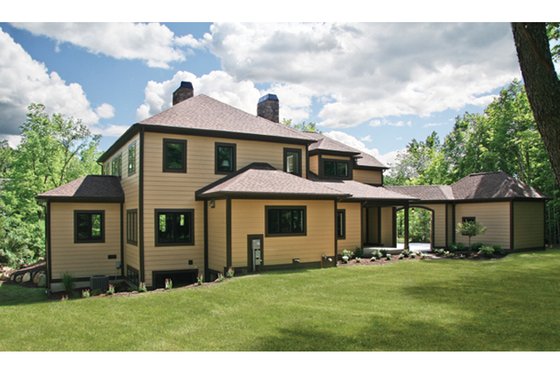 Exterior - Rear Elevation for Prairie House Plan #928-248 - 5 bed, 3.5 bath