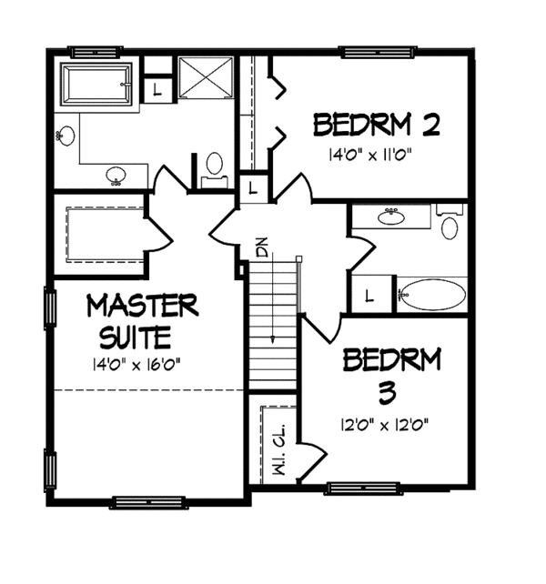 Architectural House Design - Country Floor Plan - Upper Floor Plan #320-1040