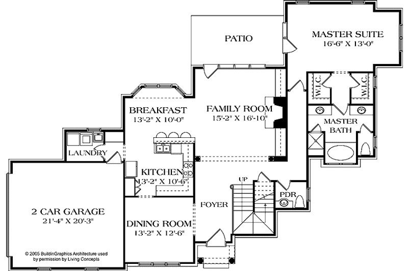 Home Plan - Floor Plan - Main Floor for Country House Plan #453-533 - 3 bed, 3.5 bath