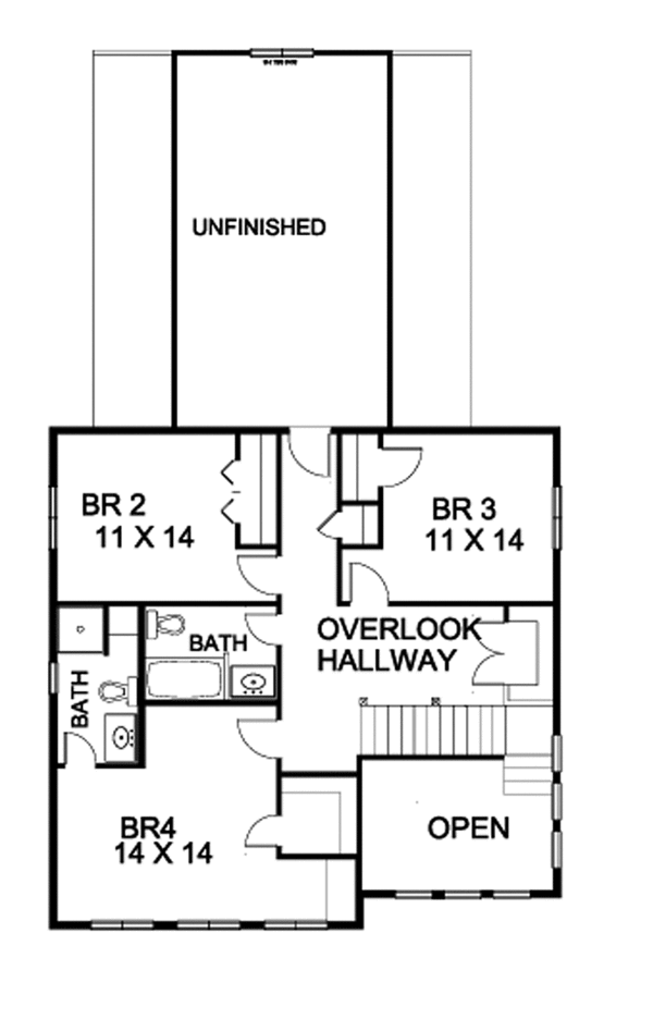 Architectural House Design - Country Floor Plan - Upper Floor Plan #939-11
