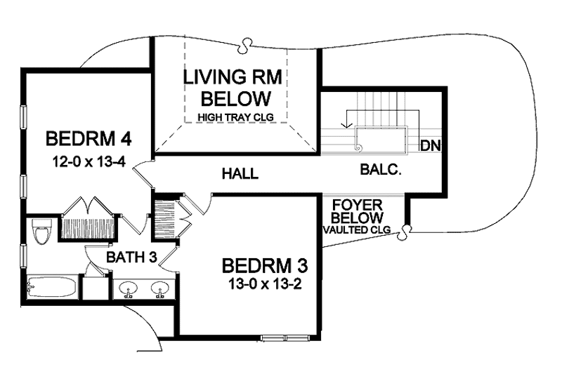 Home Plan - Floor Plan - Upper Floor for Classical House Plan #328-412 - 4 bed, 3 bath