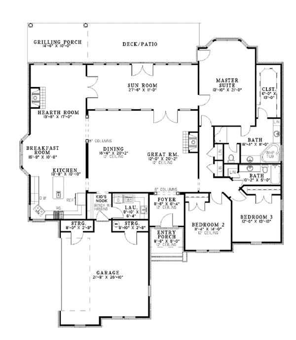 Dream House Plan - Traditional Floor Plan - Main Floor Plan #17-2849