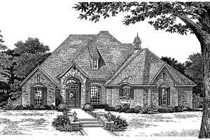 House Plan Design - Exterior - Front Elevation for European House Plan #310-1049 - 4 bed, 3 bath