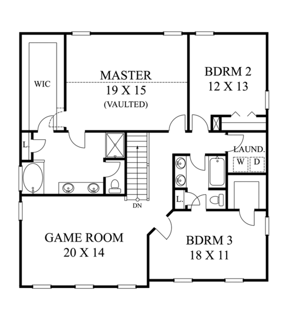 Home Plan - Traditional Floor Plan - Upper Floor Plan #1053-50