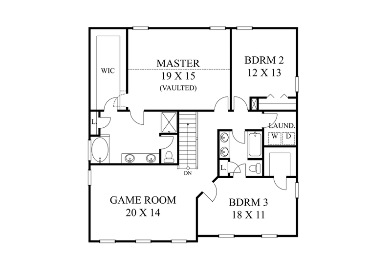 Dream House Plan - Floor Plan - Upper Floor for Traditional House Plan #1053-50 - 3 bed, 2.5 bath