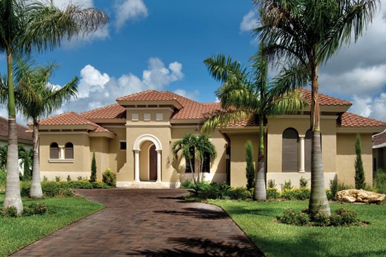 Exterior - Front Elevation 7 for Mediterranean House Plan #930-446 - 3 bed, 3.5 bath