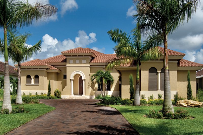 House Blueprint - Exterior - Front Elevation 7 for Mediterranean House Plan #930-446 - 3 bed, 3.5 bath