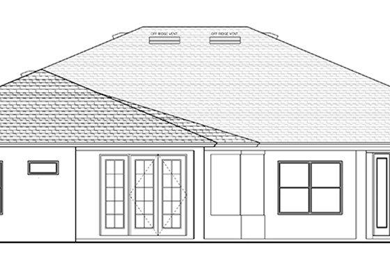 Exterior - Rear Elevation for European House Plan #1058-130 - 4 bed, 3 bath