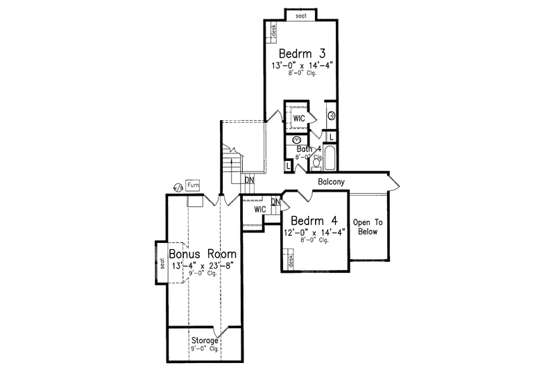 Home Plan - Floor Plan - Upper Floor for Traditional House Plan #52-272 - 4 bed, 3.5 bath