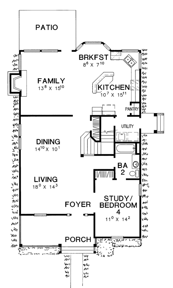 House Design - Country Floor Plan - Main Floor Plan #472-177