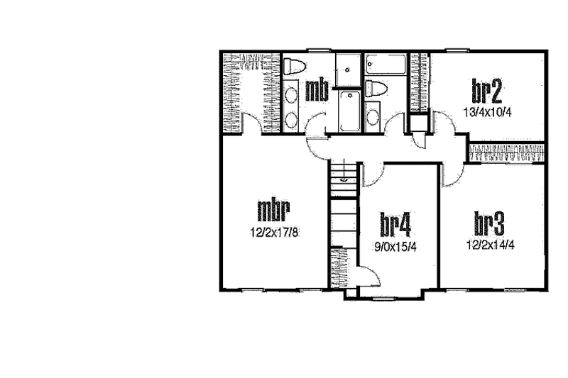 Dream House Plan - Floor Plan - Upper Floor for Traditional House Plan #435-15 - 4 bed, 2.5 bath