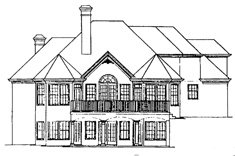 Home Plan - Exterior - Rear Elevation for Country House Plan #429-214 - 4 bed, 2.5 bath