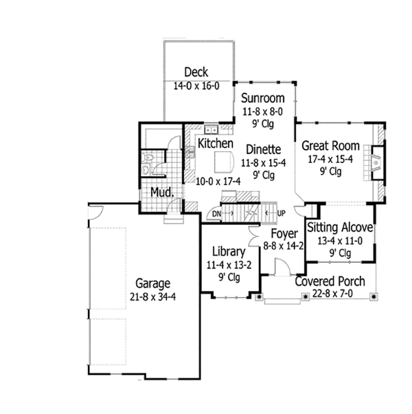 Home Plan - Traditional Floor Plan - Main Floor Plan #51-1075