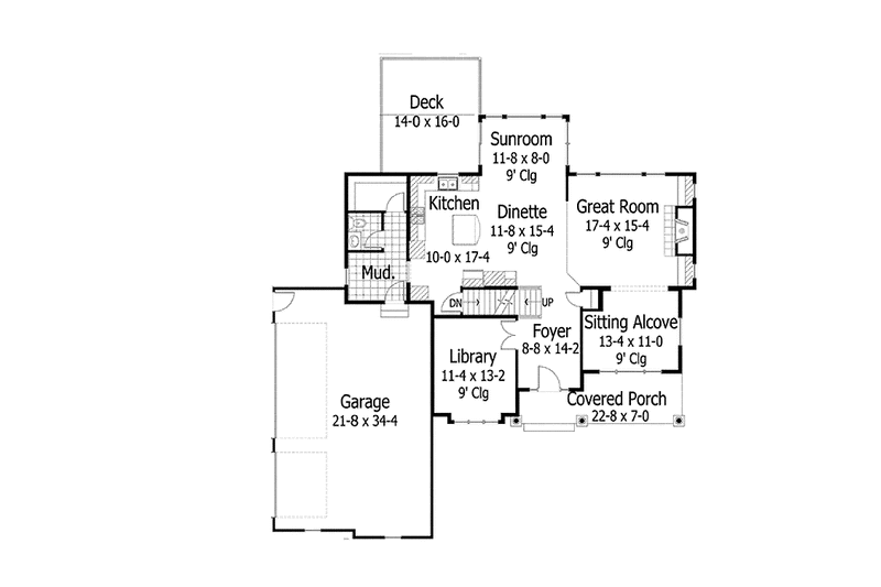 Home Plan - Floor Plan - Main Floor for Traditional House Plan #51-1075 - 4 bed, 2.5 bath