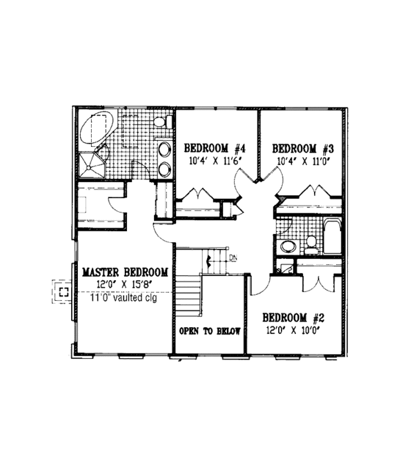 Dream House Plan - Country Floor Plan - Upper Floor Plan #953-23