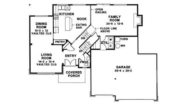 Home Plan - Traditional Floor Plan - Main Floor Plan #966-23