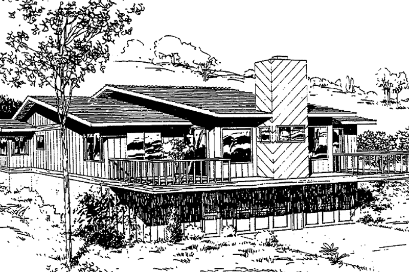 House Blueprint - Contemporary Exterior - Front Elevation Plan #60-736