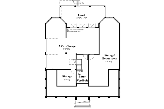Floor Plan - Lower Floor for Mediterranean House Plan #930-137 - 3 bed, 3.5 bath