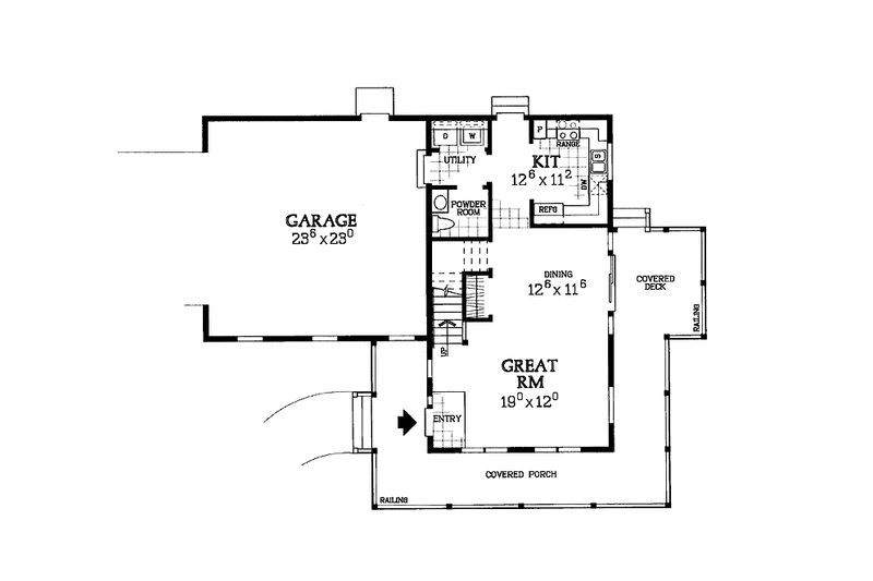 Home Plan - Floor Plan - Main Floor for Victorian House Plan #72-1110 - 3 bed, 2.5 bath