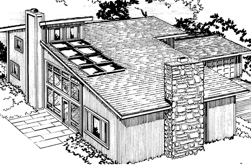 Dream House Plan - Exterior - Rear Elevation for Contemporary House Plan #320-1273 - 3 bed, 2.5 bath