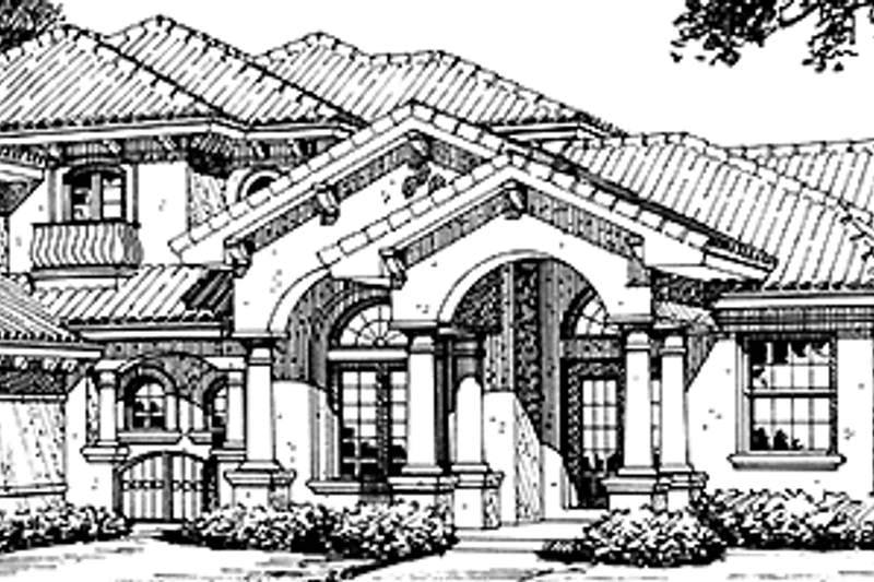 Home Plan - Exterior - Front Elevation 3 for Mediterranean House Plan #417-748 - 4 bed, 4.5 bath