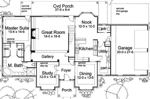 House Plan Design - Traditional Floor Plan - Main Floor Plan #120-240