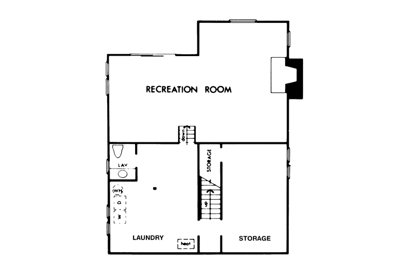 Dream House Plan - Floor Plan - Lower Floor for Prairie House Plan #320-1226 - 3 bed, 2 bath