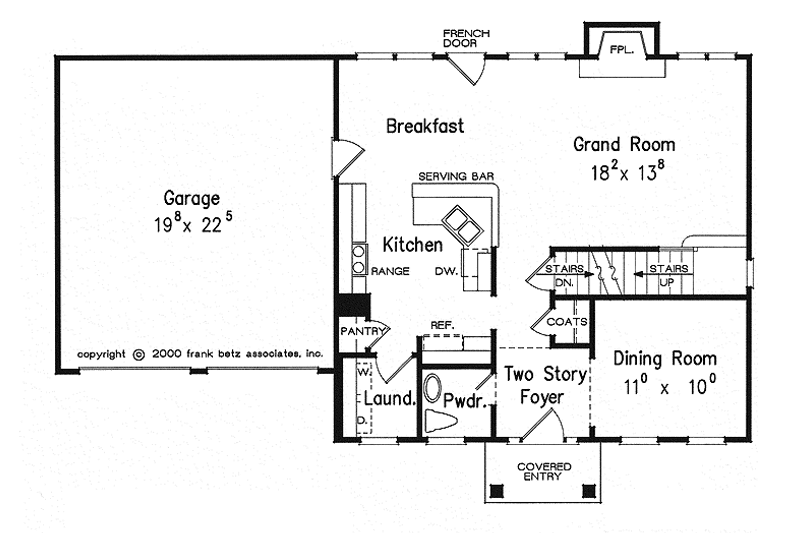 Architectural House Design - Floor Plan - Main Floor for Classical House Plan #927-574 - 3 bed, 2.5 bath