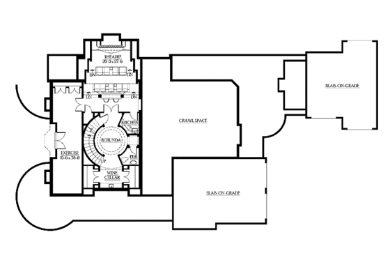 Floor Plan - Lower Floor for Country House Plan #132-522 - 4 bed, 5 bath