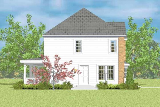 Exterior - Other Elevation 1 for Colonial House Plan #72-1083 - 4 bed, 2.5 bath