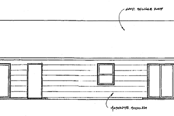 Exterior - Rear Elevation for Traditional House Plan #58-232 - 4 bed, 2 bath