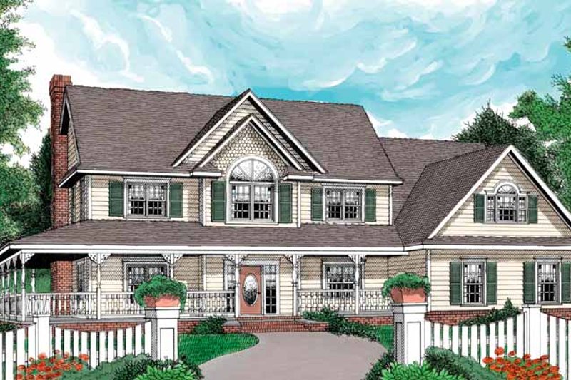 Architectural House Design - Victorian Exterior - Front Elevation Plan #11-262