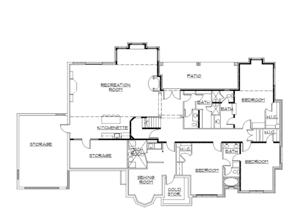 House Design - Traditional Floor Plan - Lower Floor Plan #945-115