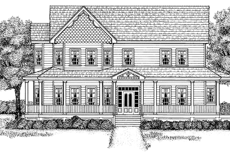 Architectural House Design - Victorian Exterior - Front Elevation Plan #1014-51