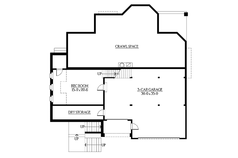 Home Plan - Floor Plan - Lower Floor for Craftsman House Plan #132-248 - 4 bed, 2.5 bath
