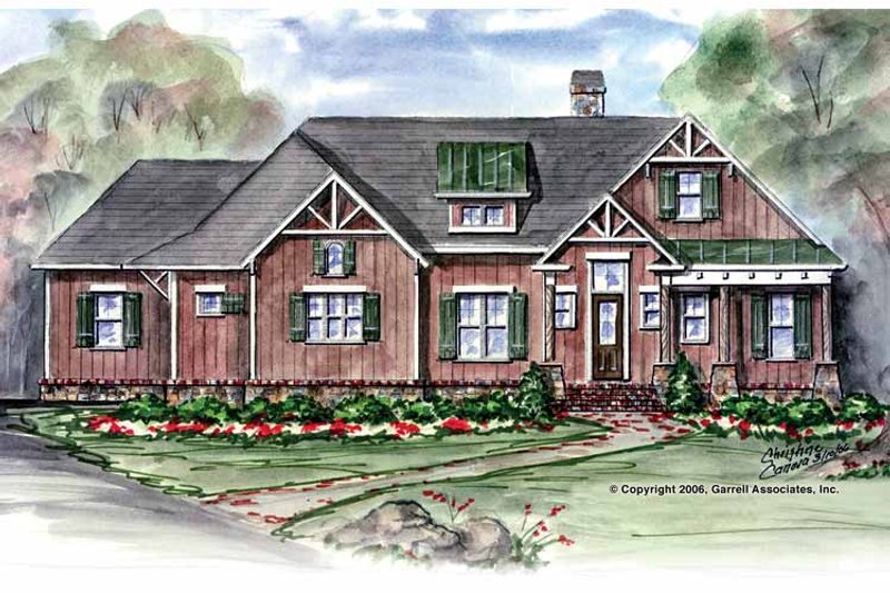 House Blueprint - Exterior - Front Elevation 3 for Country House Plan #54-272 - 3 bed, 2 bath