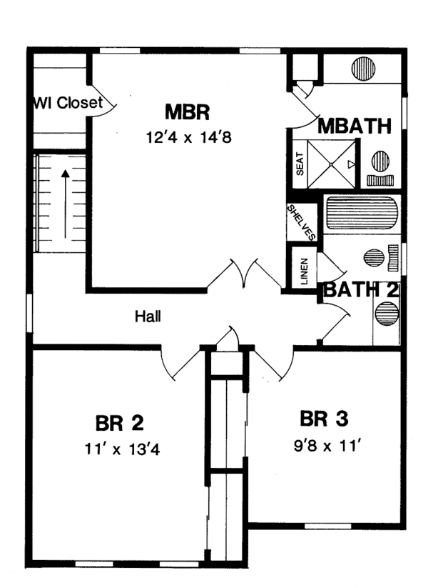 House Plan Design - Colonial Floor Plan - Upper Floor Plan #316-180