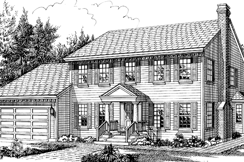 Dream House Plan - Classical Exterior - Front Elevation Plan #47-744