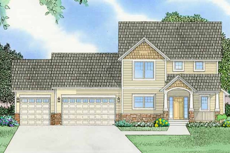 Dream House Plan - Prairie Exterior - Front Elevation Plan #981-12