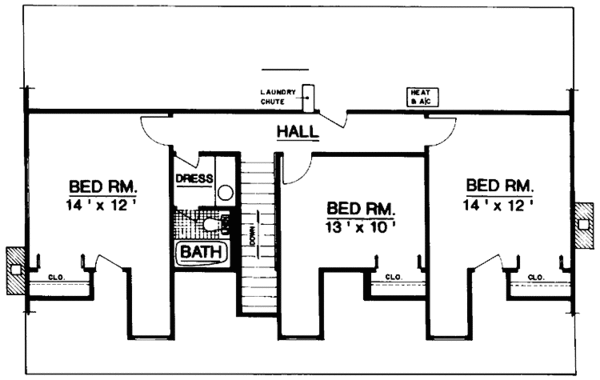Architectural House Design - Country Floor Plan - Upper Floor Plan #45-435