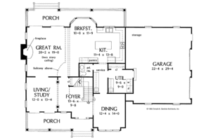 Floor Plan - Main Floor for Country House Plan #929-233 - 3 bed, 2.5 bath